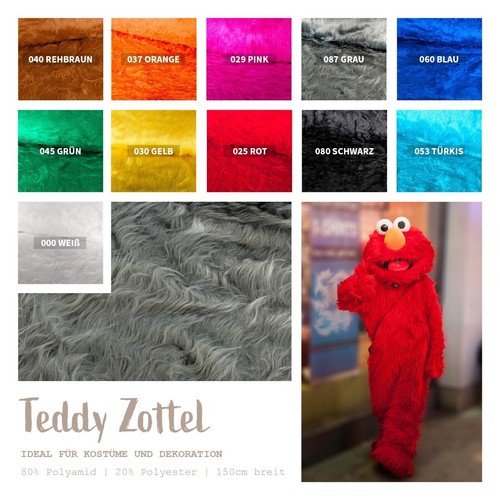 Teddy zottel stoff meterware - zottel,