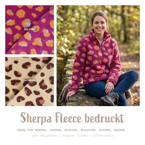 Sherpa fleece bedruckt - fleece,