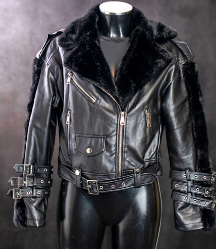 Damen lederimitat bikerjacke - damen,